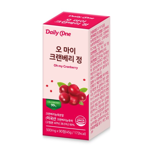 오 마이 크랜베리 정 요로건강 여성 영양제 500mg X 90정 1통