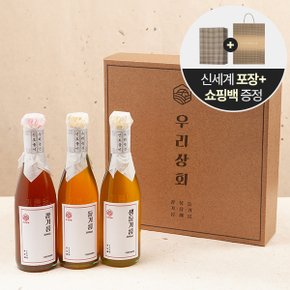 [포장+쇼핑백] 우리상회 국내산 감사선물세트 3종 참기름 300ml + 들기름 300ml + 생들기름 300ml