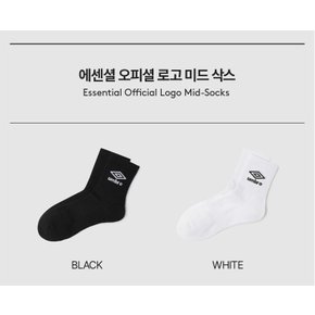 남녀공용 에센셜 오피셜 로고 미드 삭스 UQ123CSC16BLK