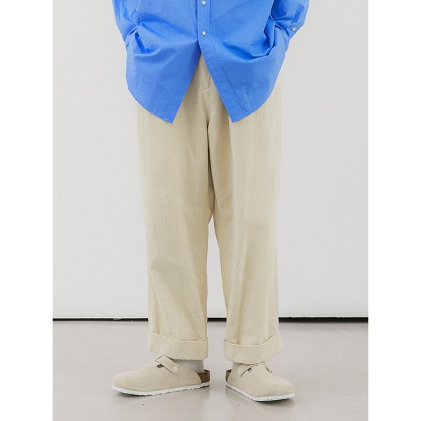 BIGBOY TURN-UP PANTS CREAM (CORDUROY)