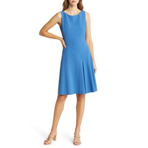 4397573 Tahari ASL Inverted Pleat A-Line Sleeveless Dress