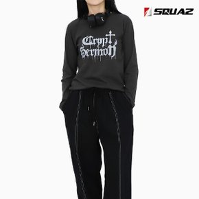 여성 크롭티 레터링 크롭 긴팔티셔츠 SUS006