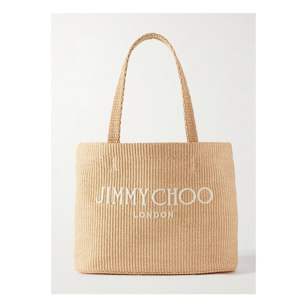 애비뉴 로고 자수 라피아 토트백 1647597322410717