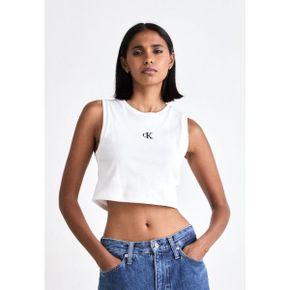 5205228 Calvin Klein CROP TANK - Top white/black