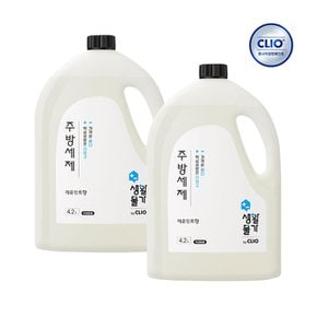 생활물가 주방세제 레몬민트향 4.2L x2개