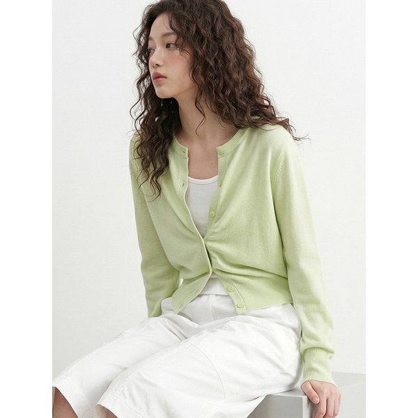 쿨 코튼 라운드 니트 가디건_T611OT808