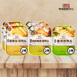 (타임딜) 유혜광 수제통등심돈까스4장(2팩)+치즈폭포돈까스2장(2팩)+치킨까스 2장(1팩)(총 5팩/소스없음)