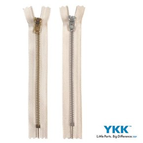 [YKK] 오가닉 코튼 테이프 지퍼 골드, 실버 3호 15cm 메탈 금속 바지지퍼