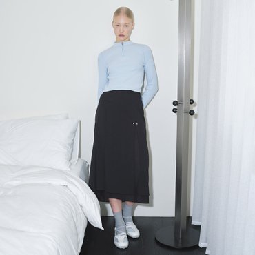 레이브 Pleats Skirt in Black VW4SS124-10