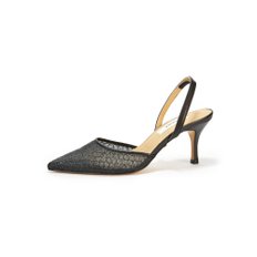 Glitter Mesh Slingback_Black Glitter