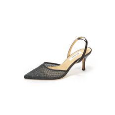 Glitter Mesh Slingback_Black Glitter