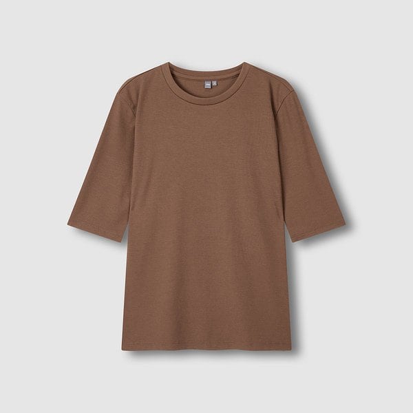 여 소프트 립 슬림핏 5부 티셔츠 J116201068071