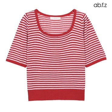 ab.f.z 스트라이프 스퀘어넥 반팔 니트 (AFX2QW39A)