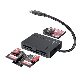  라온 CR-700C 7in1 Type-C USB3.0 TF/M2/XD/CF 메모리 마이크로 SD카드 C타입 멀티 카드리더기