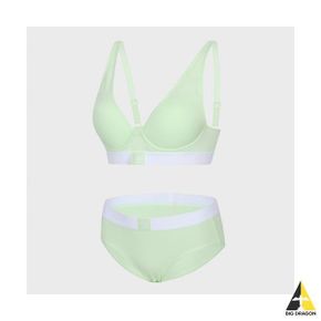 아디다스 UNDERWEAR (노와이어) 트레포일 비비드 브라팬티 1세트 LIME 106898482