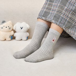 베이직 스크래빗 골지 장목 양말 그레이
