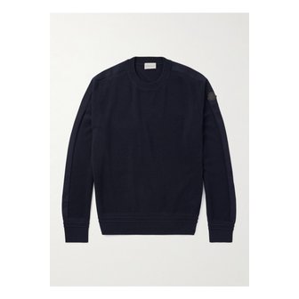 몽클레르 몽클레어 로고 아플리케 울 스웨터 블루 1647597360453260