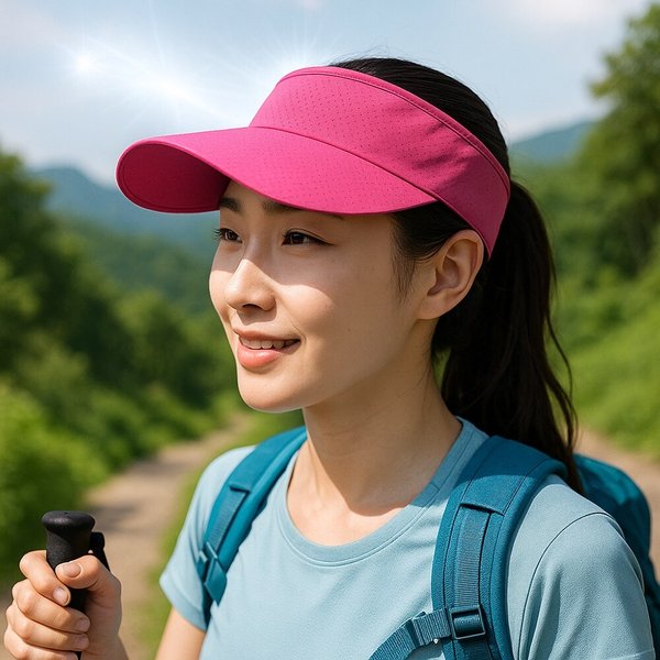 [아일렌]쿨링 메쉬 스포츠 썬캡(진핑크)