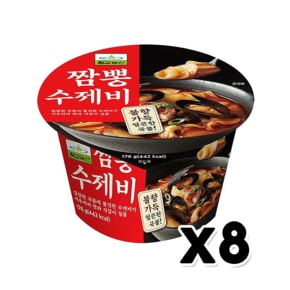 칠갑농산 짬뽕수제비 불향가득 용기컵 176g x 8개