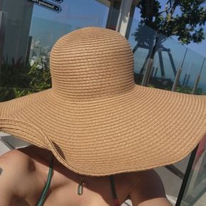 와이드 바닷가 해변 피크닉 밀집 모자