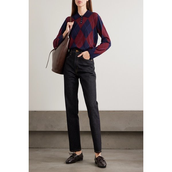 실버레이크 런던 하이라이즈 스트레이트 진 다크 데님 46376663162903988