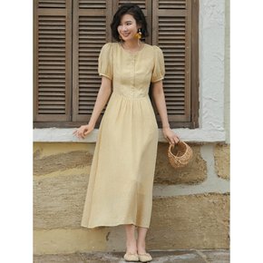 LS_Yellow puff sleeve dress