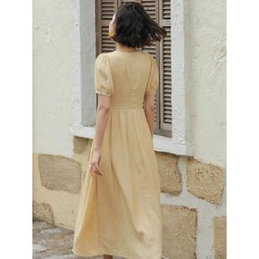 LS_Yellow puff sleeve dress