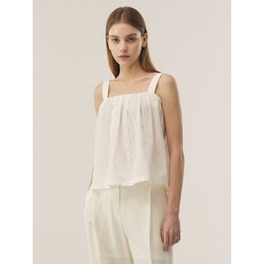 [COTTON] Sleeveless Eyelet Blouse