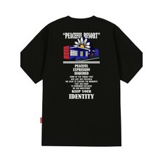 PEACEFUL RESORT GRAPHIC 티셔츠 - 블랙