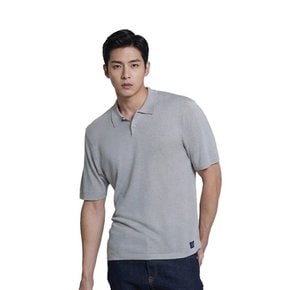 골피아 LX21SNT4M_UGY 남성 클래식 카라 반팔 니트 셔츠 스포티 필드웨어
