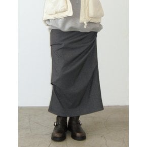 lotsyou_Old money Long Skirt Gray