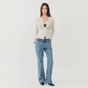 쉘 버튼 모헤어 시어 가디건_아이보리 / SHELL BUTTON MOHAIR SHEER CARDIGAN_IVORY
