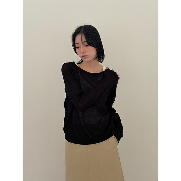 Soft Linen Raglan Knit_Black
