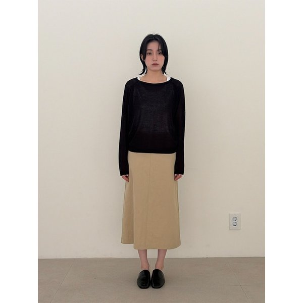 Soft Linen Raglan Knit_Black