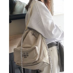 방수) Nylon shoulder bag_ Light grey