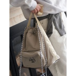 방수) Nylon shoulder bag_ Light grey