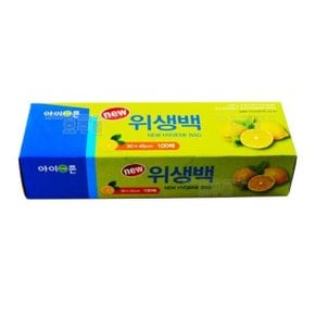 국내산 일회용 위생백 300mmX450mm 100매 ( 위생 투명 냉장고 냉동실 보관 봉투 비닐 봉지
