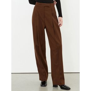 AD024 classic two-tuck wide slacks (cocoa)