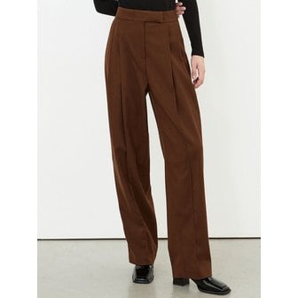 에잇데이즈어위크 AD024 classic two-tuck wide slacks (cocoa)