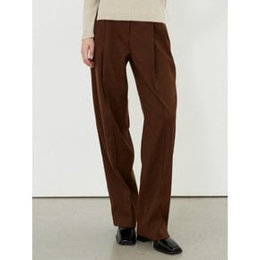 AD024 classic two-tuck wide slacks (cocoa)