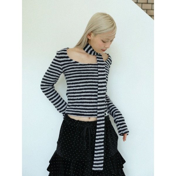 SCARF ROUND T-SHIRT(ST NAVY)