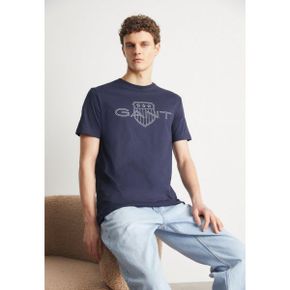 4511734 GANT LOGO - Print T-shirt evening blue