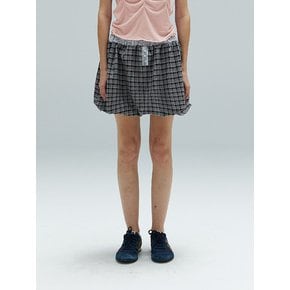 SIMON CHECK BALLOON SKIRT - BLACK