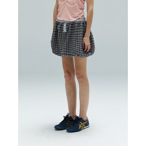 SIMON CHECK BALLOON SKIRT - BLACK