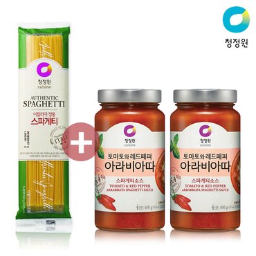 청정원 아라비아따 파스타소스 600g x 2병 + 스파게티 면 500g