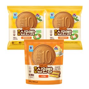 (대림냉동) 옛날십원빵 슈크림 270g x 1개 + 모짜렐라치즈 120g x 2개