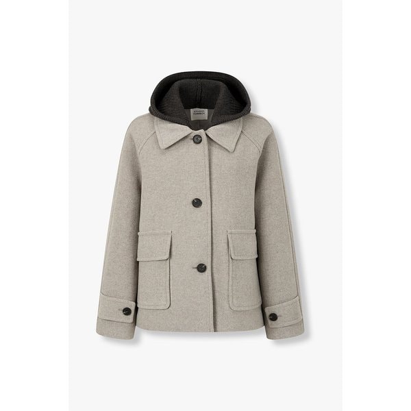 [리오더] 니트후드 포인트 숏코트 9195411018115