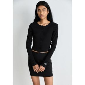 4734504 Calvin Klein LABEL CARDIGAN - Cardigan black