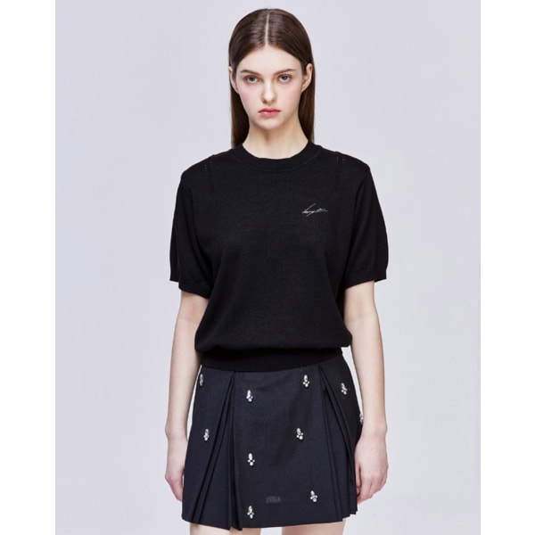 [파주점] [송지오우먼]송지오 컬렉션 포에트리 엠브로이드 니트 블랙 WH3KT702BK