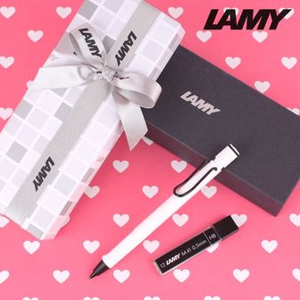 1300K LAMY 라미 사파리 샤프 화이트 블랙클립 각인서비스